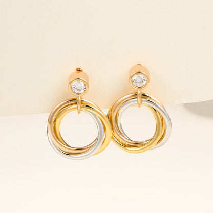 [Luxe Jewelry]TRINITY ON DIAMOND  EARRINGS