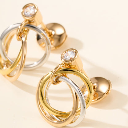 [Luxe Jewelry]TRINITY ON DIAMOND  EARRINGS