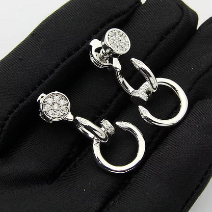 [Luxe Jewelry]JUSTE HALF DIAMOND DOUBLE EARRINGS