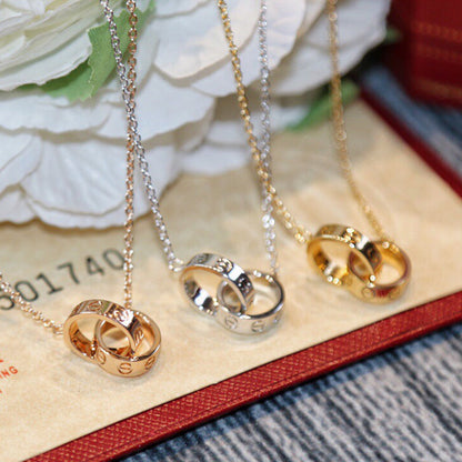 [Luxe Jewelry]LOVE DOUBLE RING NECKLACE