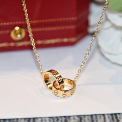[Luxe Jewelry]LOVE DOUBLE RING NECKLACE