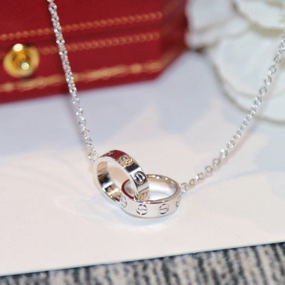 [Luxe Jewelry]LOVE DOUBLE RING NECKLACE
