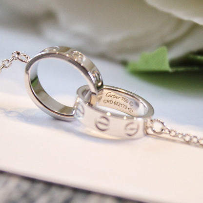 [Luxe Jewelry]LOVE DOUBLE RING NECKLACE
