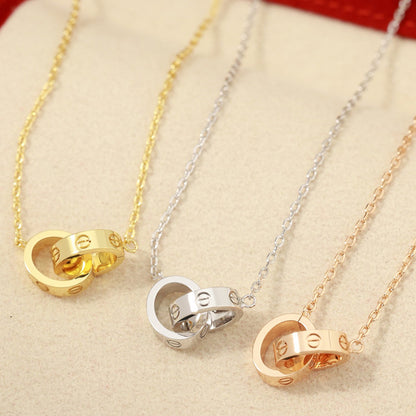 [Luxe Jewelry]LOVE DOUBLE RING NECKLACE