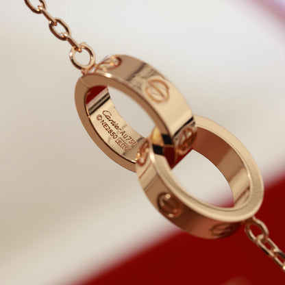 [Luxe Jewelry]LOVE DOUBLE RING NECKLACE