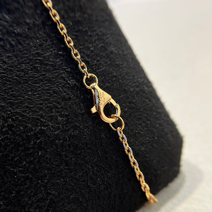 [Luxe Jewelry]LOVE DOUBLE RING HALF DIAMOND NECKLACE