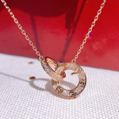 [Luxe Jewelry]LOVE  FULL DIAMOND PENDANT NECKLACE
