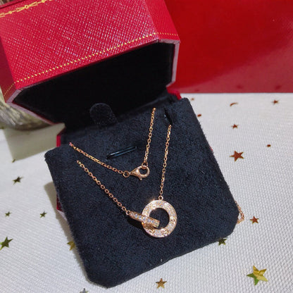 [Luxe Jewelry]LOVE  FULL DIAMOND PENDANT NECKLACE