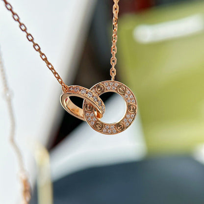 [Luxe Jewelry]LOVE  FULL DIAMOND PENDANT NECKLACE