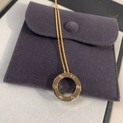[Luxe Jewelry]LOVE NECKLACE 16MM 3 DIAMONDS
