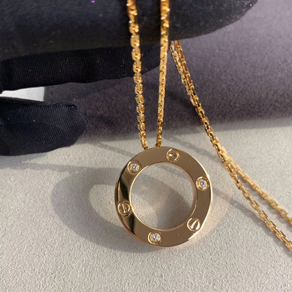 [Luxe Jewelry]LOVE NECKLACE 16MM 3 DIAMONDS