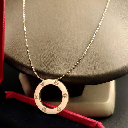 [Luxe Jewelry]LOVE NECKLACE 16MM 3 DIAMONDS