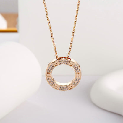 [Luxe Jewelry]LOVE NECKLACE 16MM  FULL DIAMOND