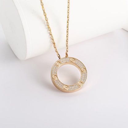 [Luxe Jewelry]LOVE NECKLACE 16MM  FULL DIAMOND