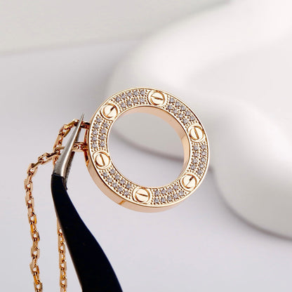 [Luxe Jewelry]LOVE NECKLACE 16MM  FULL DIAMOND