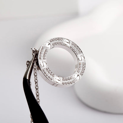 [Luxe Jewelry]LOVE NECKLACE 16MM  FULL DIAMOND