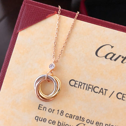 [Luxe Jewelry]TRINITY  NECKLACE 1 DIAMOND