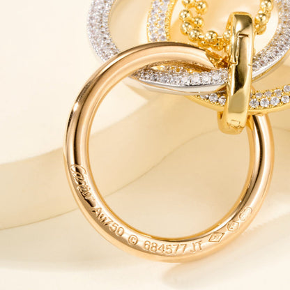 [Luxe Jewelry]TRINITY LARGE FULL DIAMOND  NECKLACE