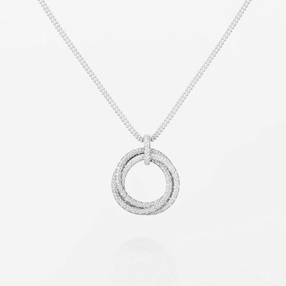 [Luxe Jewelry]TRINITY LARGE FULL DIAMOND  NECKLACE