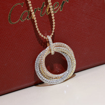[Luxe Jewelry]TRINITY LARGE FULL DIAMOND  NECKLACE