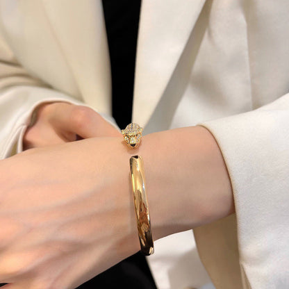 [Luxe Jewelry]PANTHERE HALF DIAMOND OPEN BRACELET
