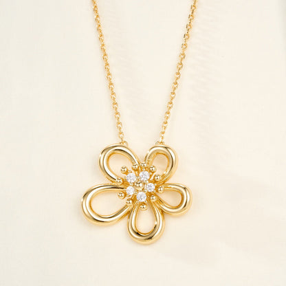 [Luxe JURI]FLOWERLACE NECKLACE 5 DIAMONDS