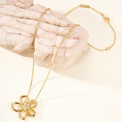 [Luxe JURI]FLOWERLACE NECKLACE 5 DIAMONDS