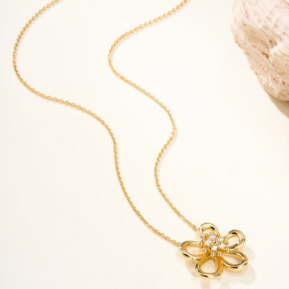 [Luxe JURI]FLOWERLACE NECKLACE 5 DIAMONDS