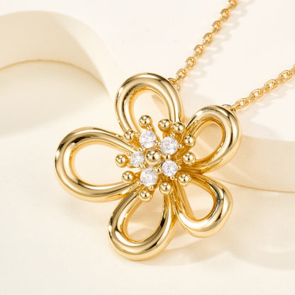 [Luxe JURI]FLOWERLACE NECKLACE 5 DIAMONDS