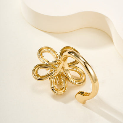 [Luxe JURI]  FLOWERLACE OPEN RING 5 DIAMONDS