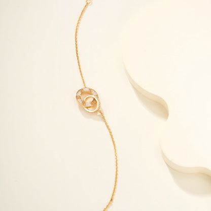 [Luxe Jewelry]LOVE DOUBLE RING FULL DIAMOND BRACELET