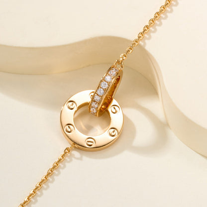 [Luxe Jewelry]LOVE DOUBLE RING FULL DIAMOND BRACELET