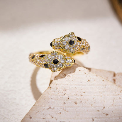 [Luxe Jewelry]PANTHERE DOUBLE HEADED FULL DIAMOND  RING