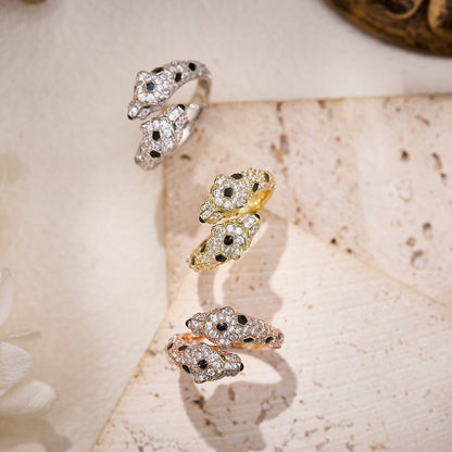 [Luxe Jewelry]PANTHERE DOUBLE HEADED FULL DIAMOND  RING