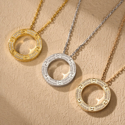 [Luxe Jewelry]LOVE NECKLACE 16MM  FULL DIAMOND