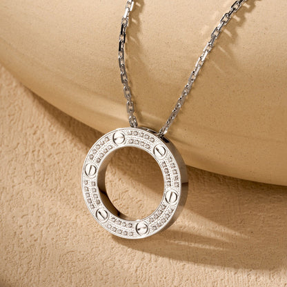 [Luxe Jewelry]LOVE NECKLACE 16MM  FULL DIAMOND
