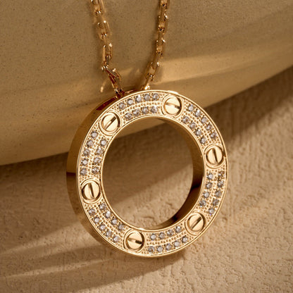 [Luxe Jewelry]LOVE NECKLACE 16MM  FULL DIAMOND