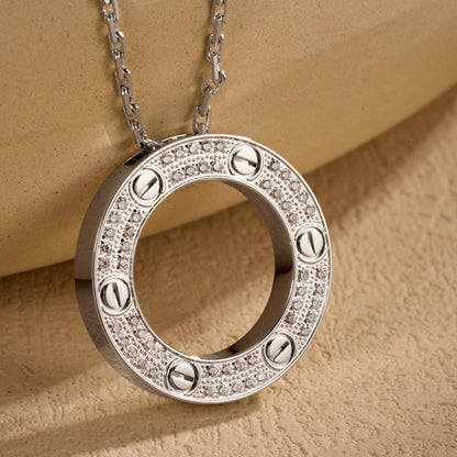 [Luxe Jewelry]LOVE NECKLACE 16MM  FULL DIAMOND