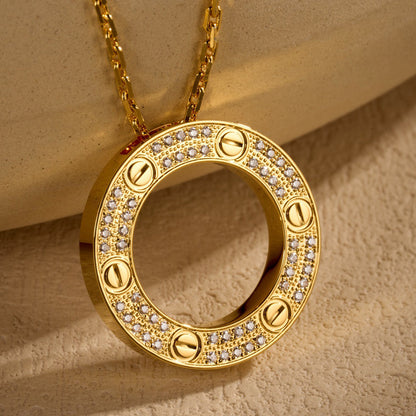 [Luxe Jewelry]LOVE NECKLACE 16MM  FULL DIAMOND