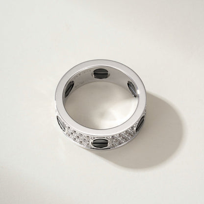 [Luxe Jewelry]LOVE RING 5.5MM DIAMONDS PAVED CERAMIC