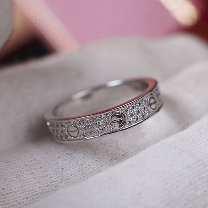 [Luxe Jewelry]LOVE RING 4.0MM DIAMOND PAVED