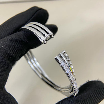 [Luxe Jewelry]ETINCELLE HALF-PAVED DIAMOND BRACELET