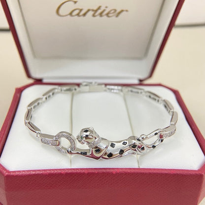 [Luxe Jewelry]PANTHERE HALF DIAMOND ON CHAIN BRACELET
