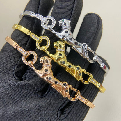 [Luxe Jewelry]PANTHERE HALF DIAMOND ON CHAIN BRACELET