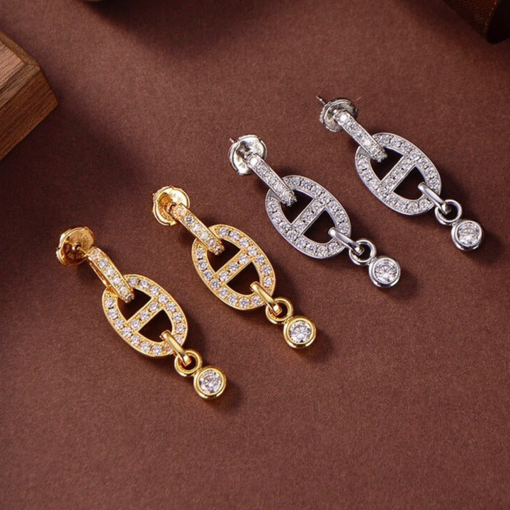 [LUXE NOBLE]HM CHAINE DIAMOND EARRINGS