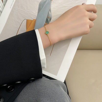 [LUXE NOBLE]CLOVER BRACELET MALACHITE 1 MOTIF