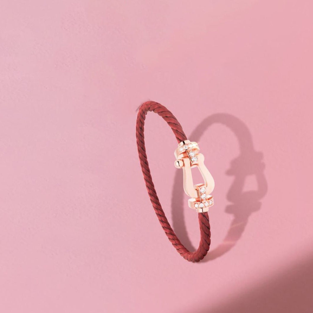 [LUXE NOBLE]FORCE 10 HALF DIAMOND PINK GOLD RED CORDERI LARGE AND MEDIUM MODEL