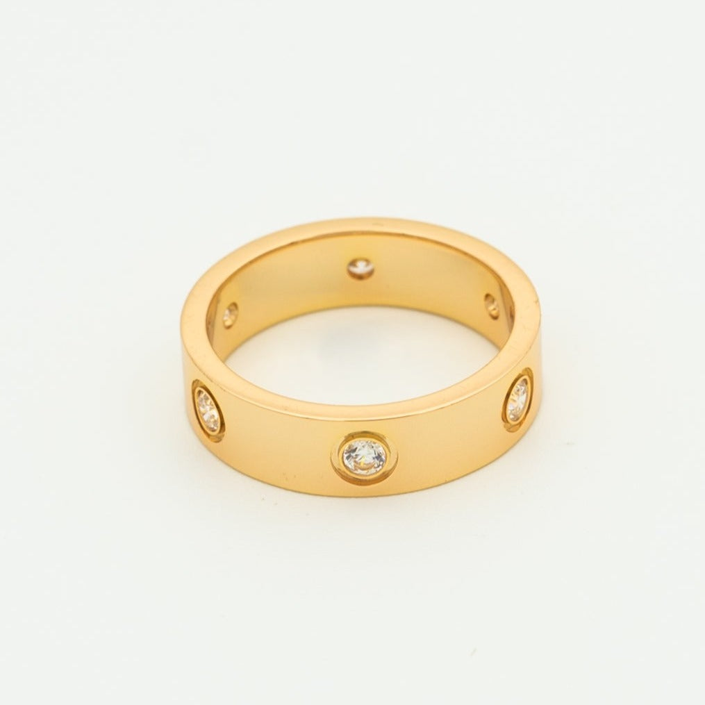 [LUXE NOBLE]LOVE RING 5.5MM 6 DIAMONDS PINK GOLD