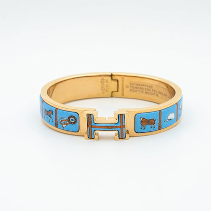 [LUXE NOBLE]H PINK GOLD BRACELET BLUE CERAMIC