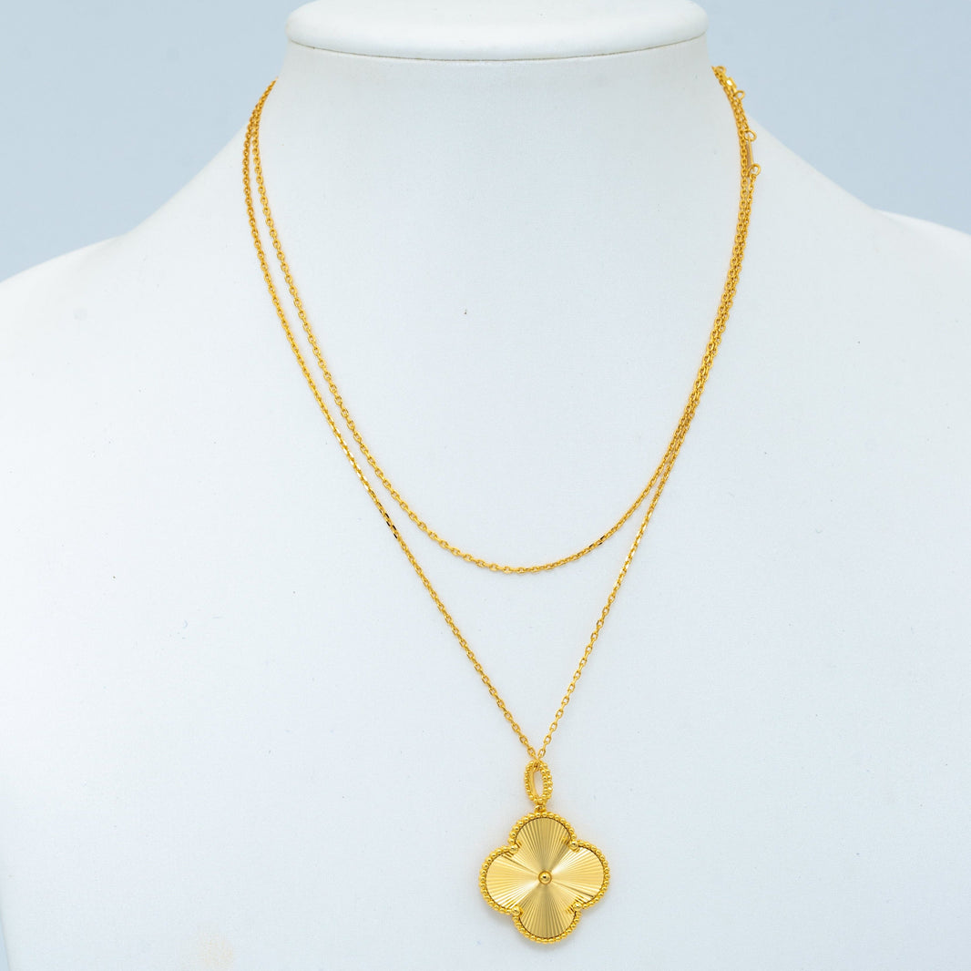 [LUXE NOBLE]CLOVER 25MM PEDANT NECKLACE GOLD